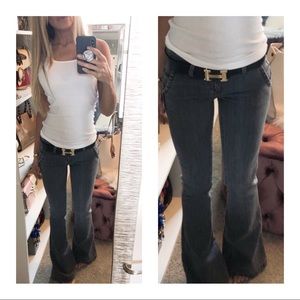 NWT Paige Gray Medium Wash Flare Jeans sz 26 XS 2